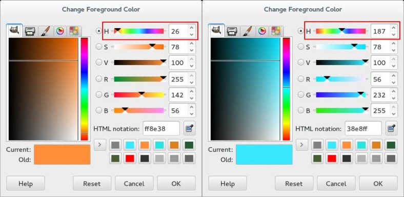 orange-teal-hue-values